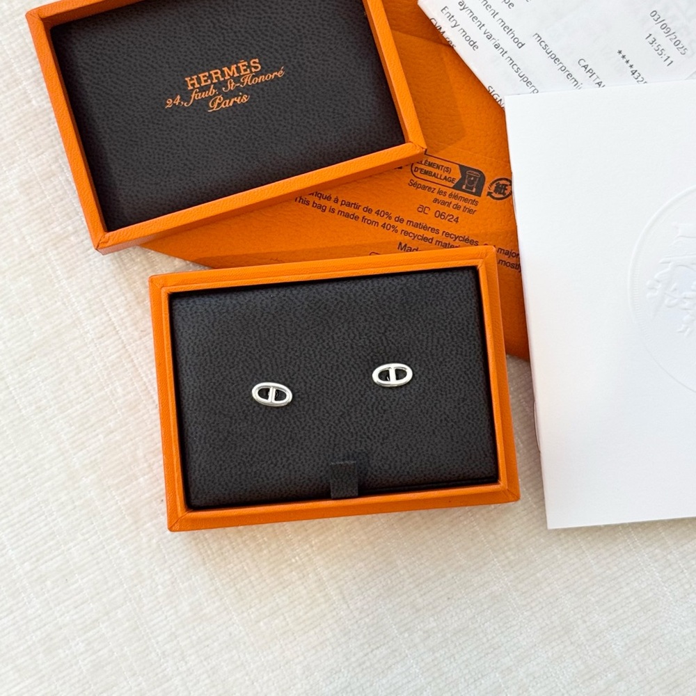 HERMES 2025 Farandole Very Small Model Earrings in Sterling Silver